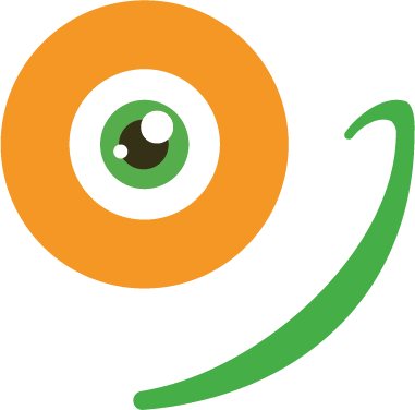Isotipo de Praktiko: un ojo con una sonrisa
